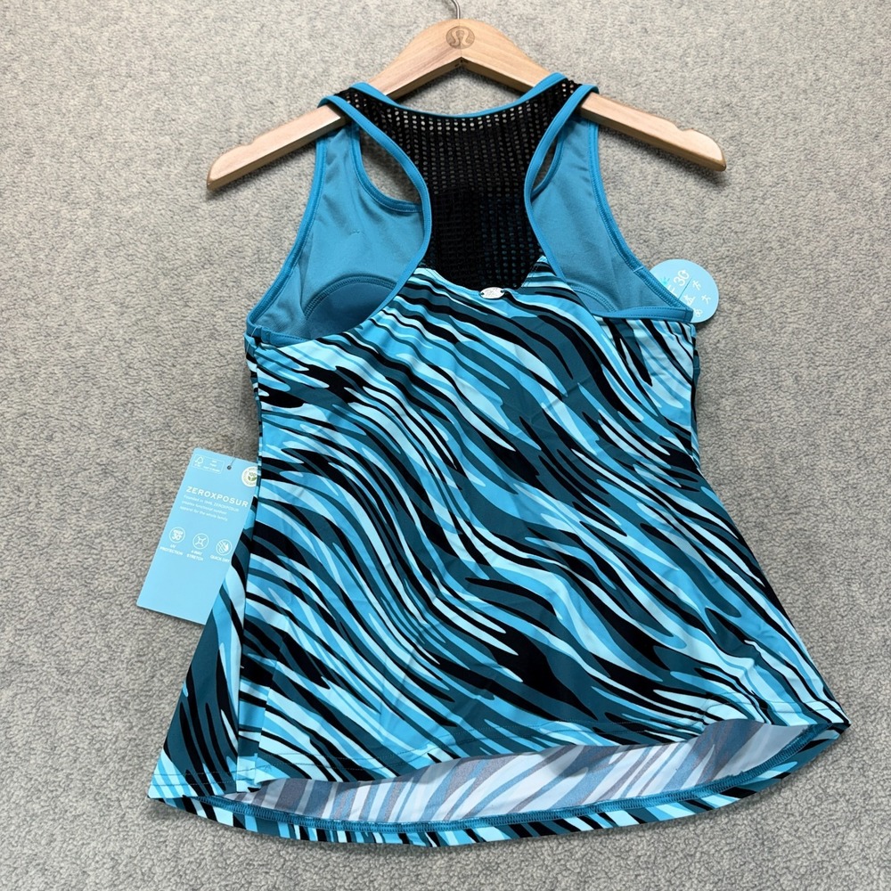 NWT ZeroXposur Womens Scuba Tankini Top King Fisher Blue Quick Dry Stretch M - Picture 5 of 8